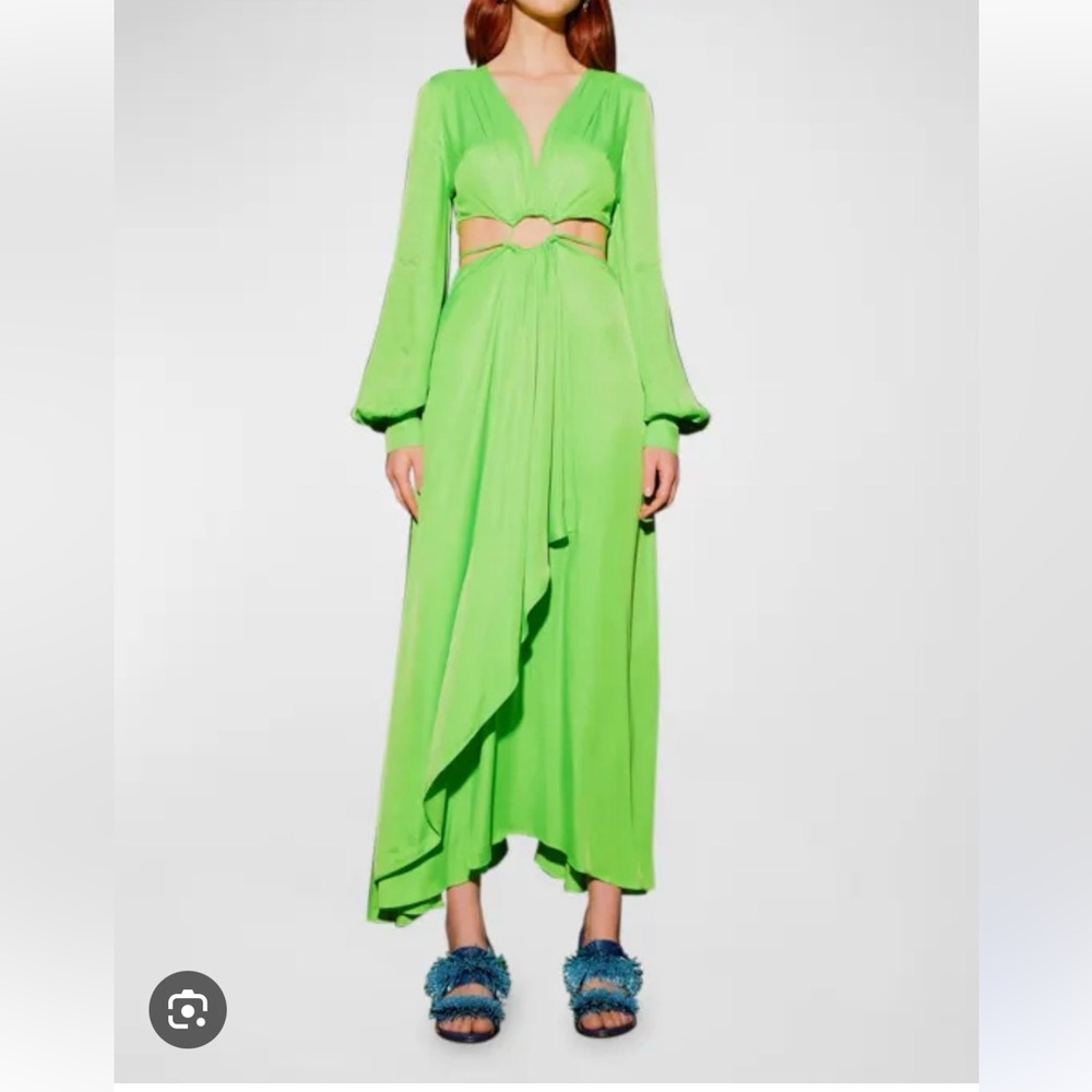 FARM Rio Vibrant Green Long Sleeve Dress